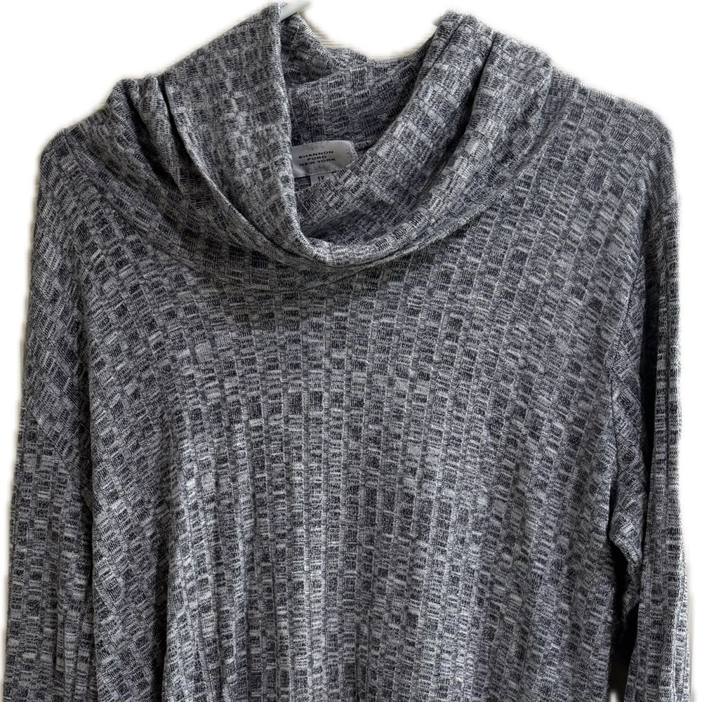 Elegant Heather Gray Cowl Neck Sweater